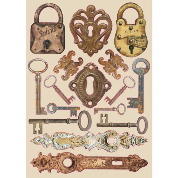 Stamperia Wooden Shapes A5 - Locks & Keys, Lady Vagabond