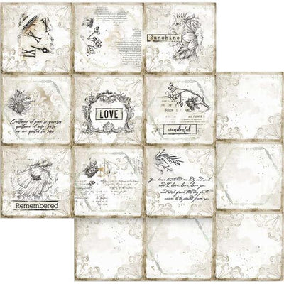 Stamperia Scrapbook Paper Sheet, 12x12 - Journal Cards, Romantic