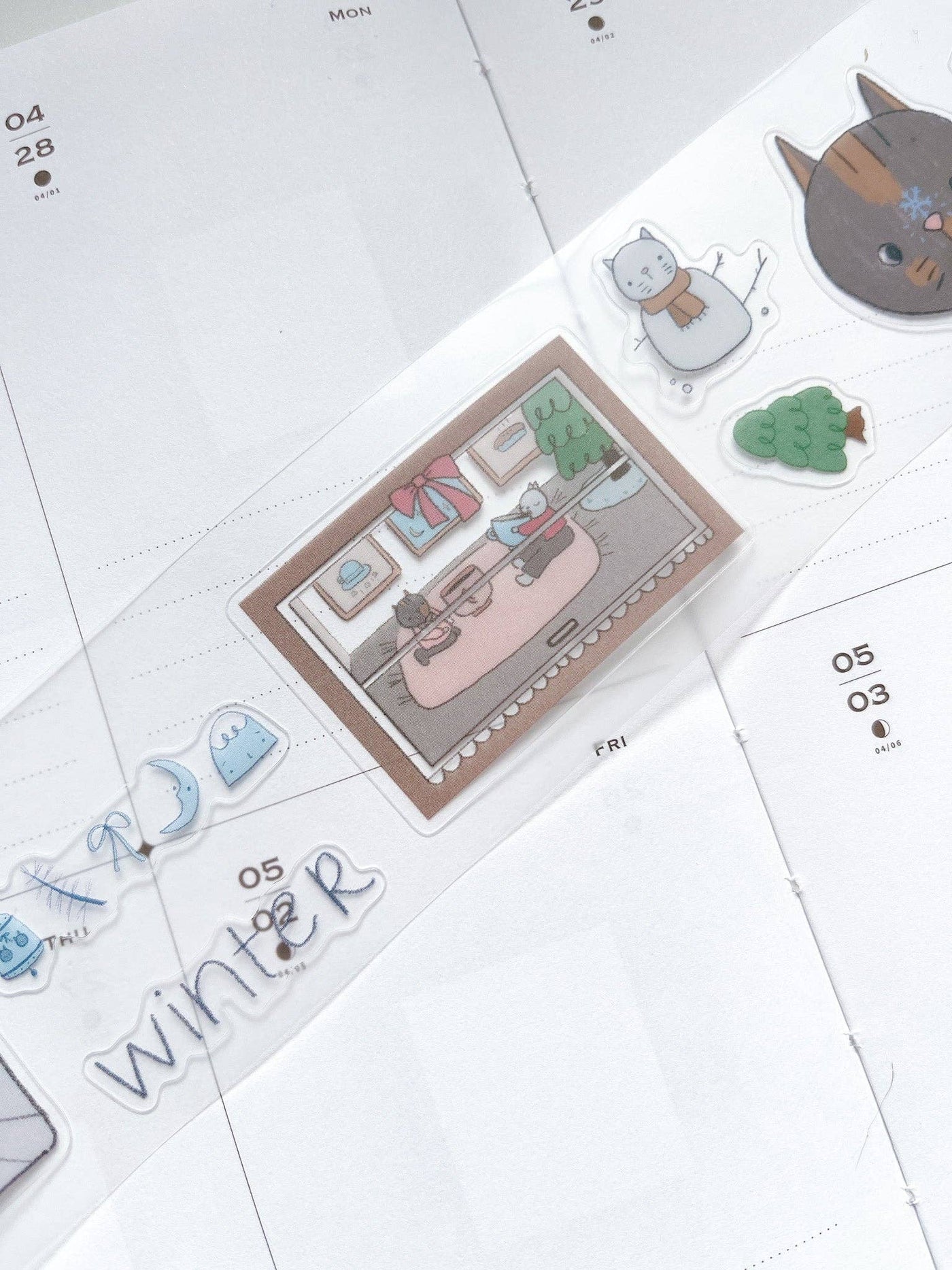 Kuboandlucy x Dana Ate Oatmeal All Four Seasons Kiss Cut Tape, Clear Matte