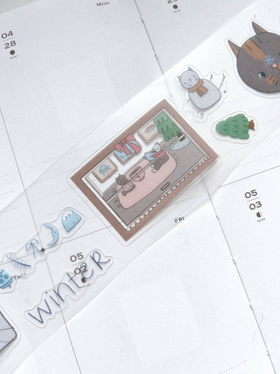 Kuboandlucy x Dana Ate Oatmeal All Four Seasons Kiss Cut Tape, Clear Matte