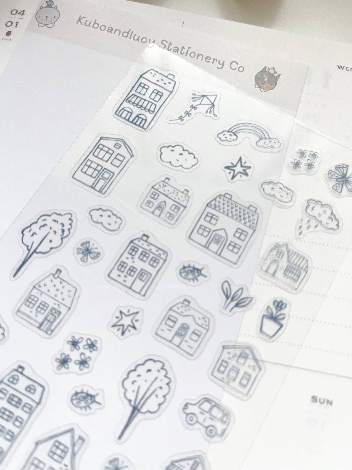 Kuboandlucy Stationery Co Doodle Houses Sticker Sheet