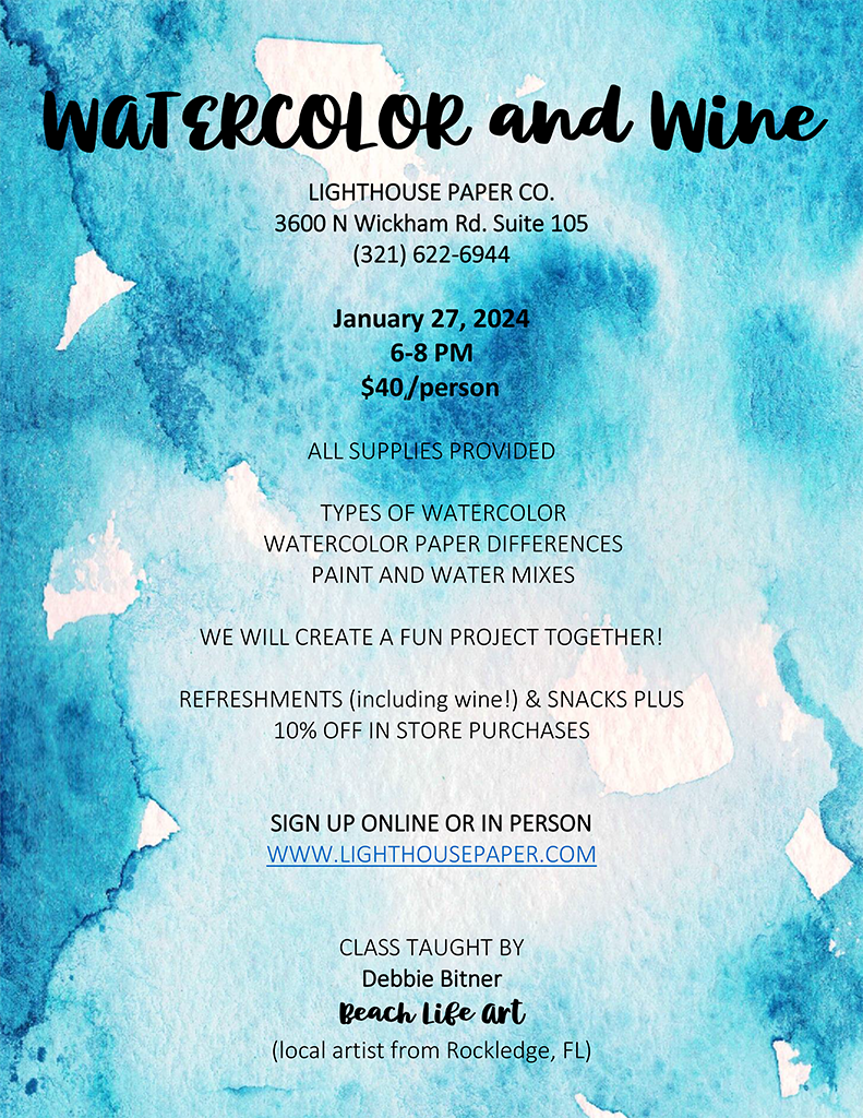 1/27/2024 - Watercolor and Wine with Beach Life Arts