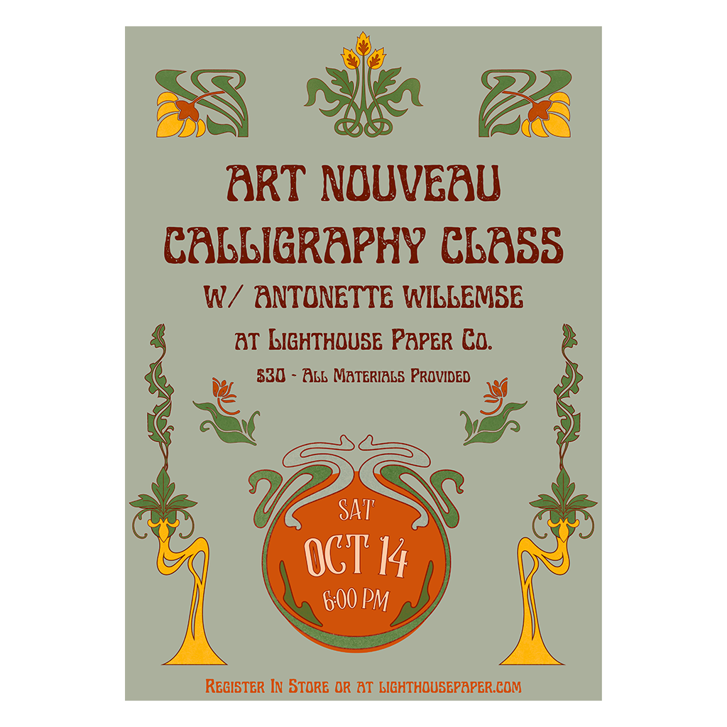 10/14/2023 - Art Nouveau Calligraphy Class