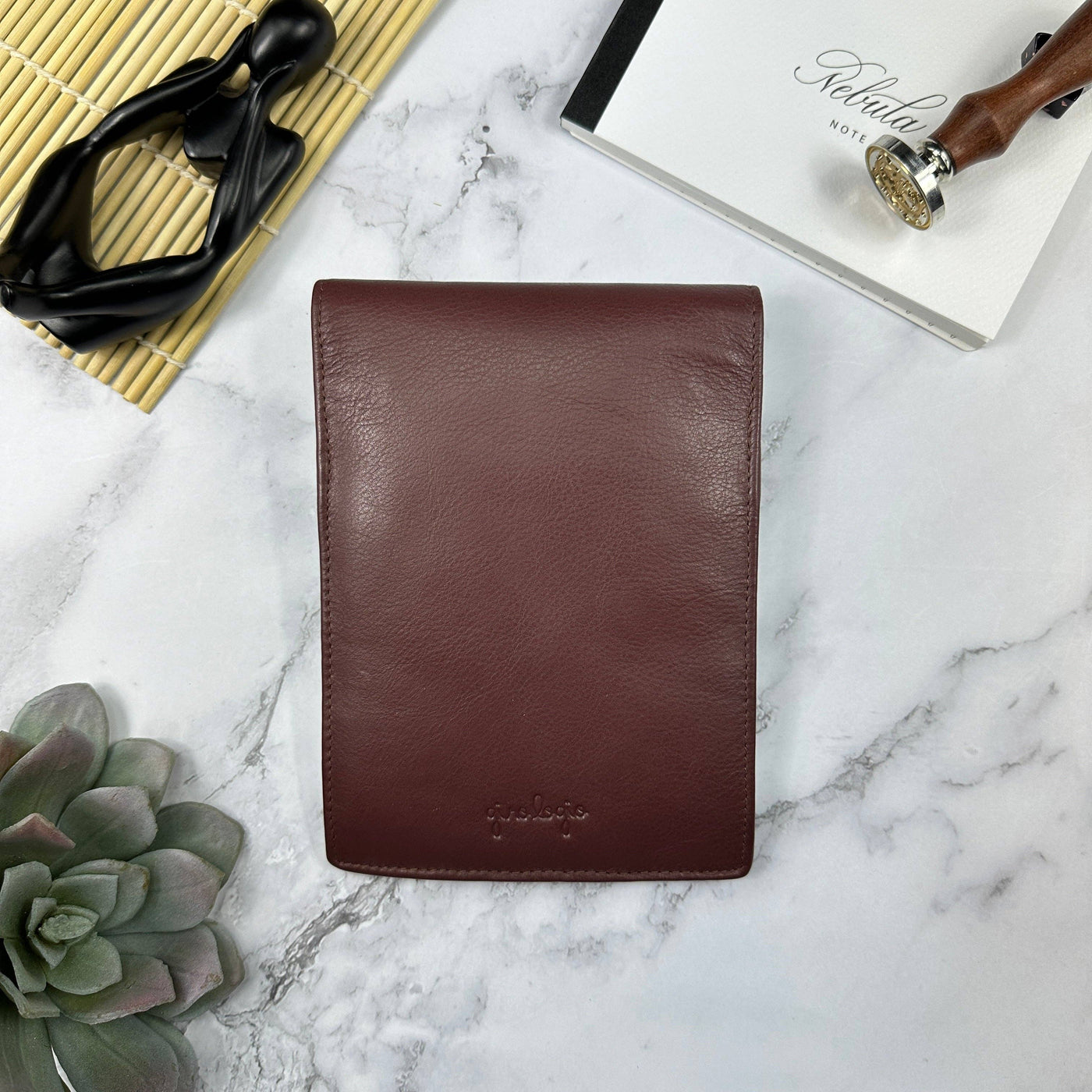 Girologio 6 Pen Leather Case, Antique Brown