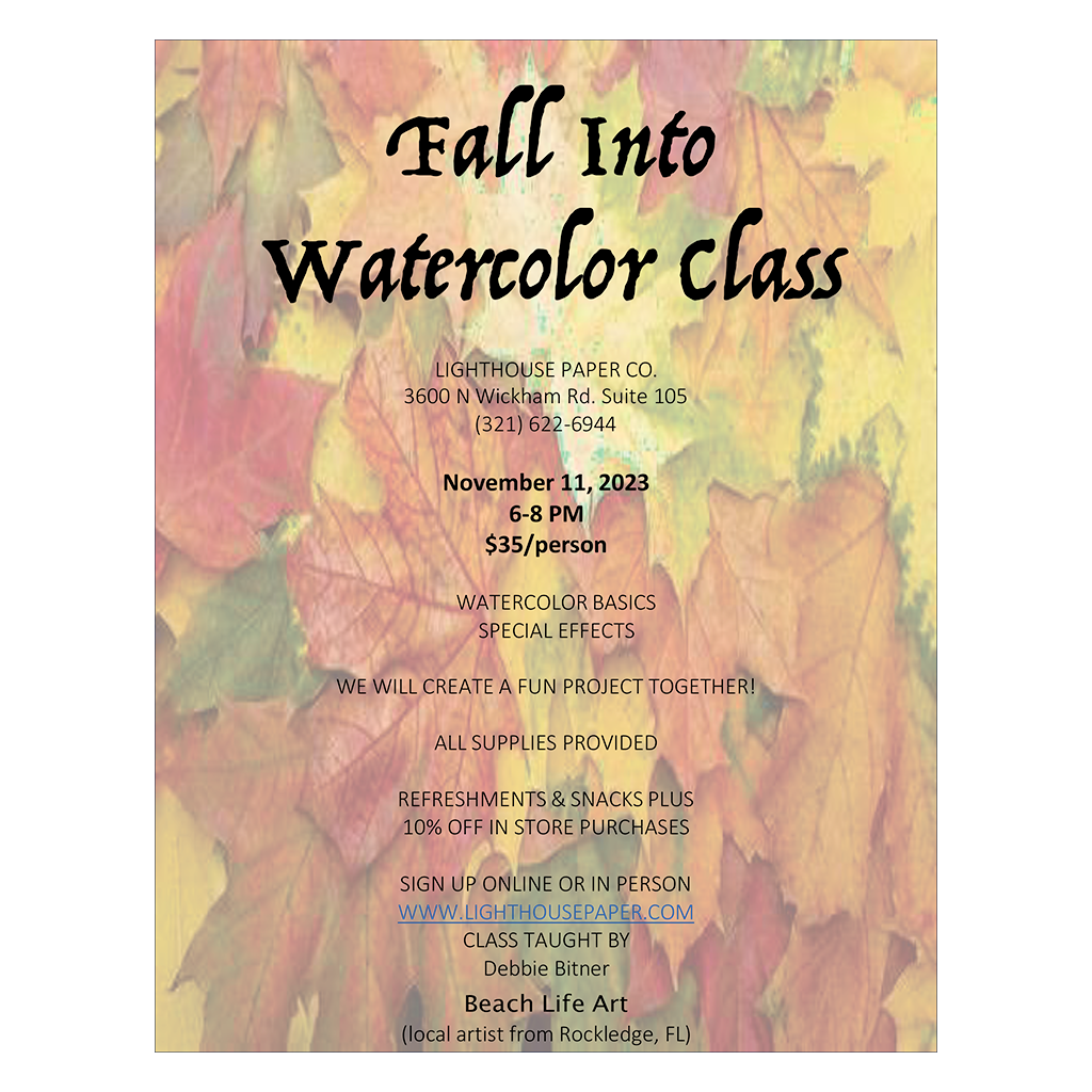 11/11/2023 - Fall Into Watercolor Class with Beach Life Art