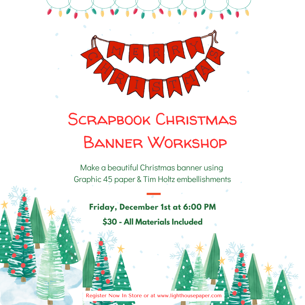 12/1/2023 - Handmade Scrapbook Christmas Banner Workshop