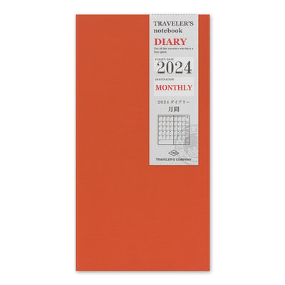 Traveler's Notebook 2024 Monthly Diary Refill, Regular Size
