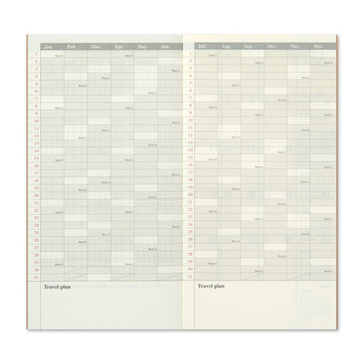 Traveler's Notebook 2024 Monthly Diary Refill, Regular Size