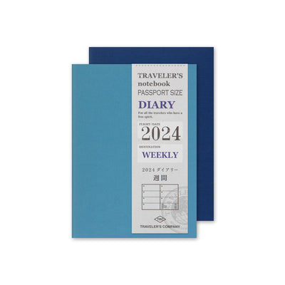 Traveler's Notebook 2024 Weekly Diary Refill, Passport Size