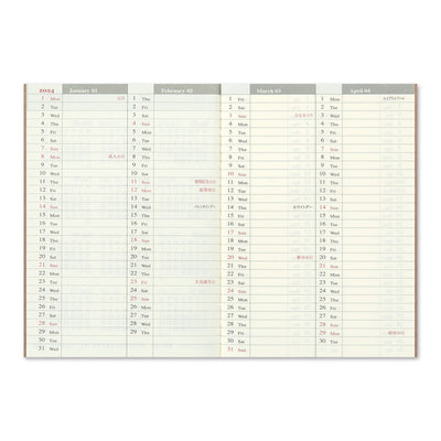 Traveler's Notebook 2024 Weekly Diary Refill, Passport Size