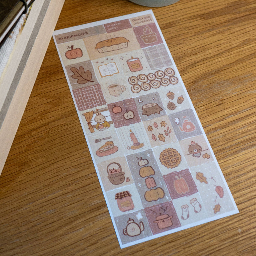Dana Ate Oatmeal! Maplewood Washi Sticker Sheet