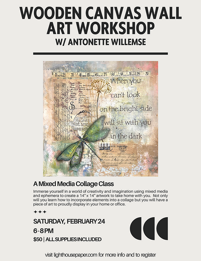 24/02/2024 - Clase de arte mural en lienzo de madera con Antonette Willemse 