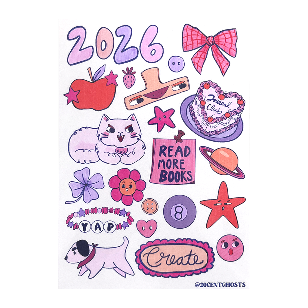 20CentGhosts 2026 Sticker Sheet