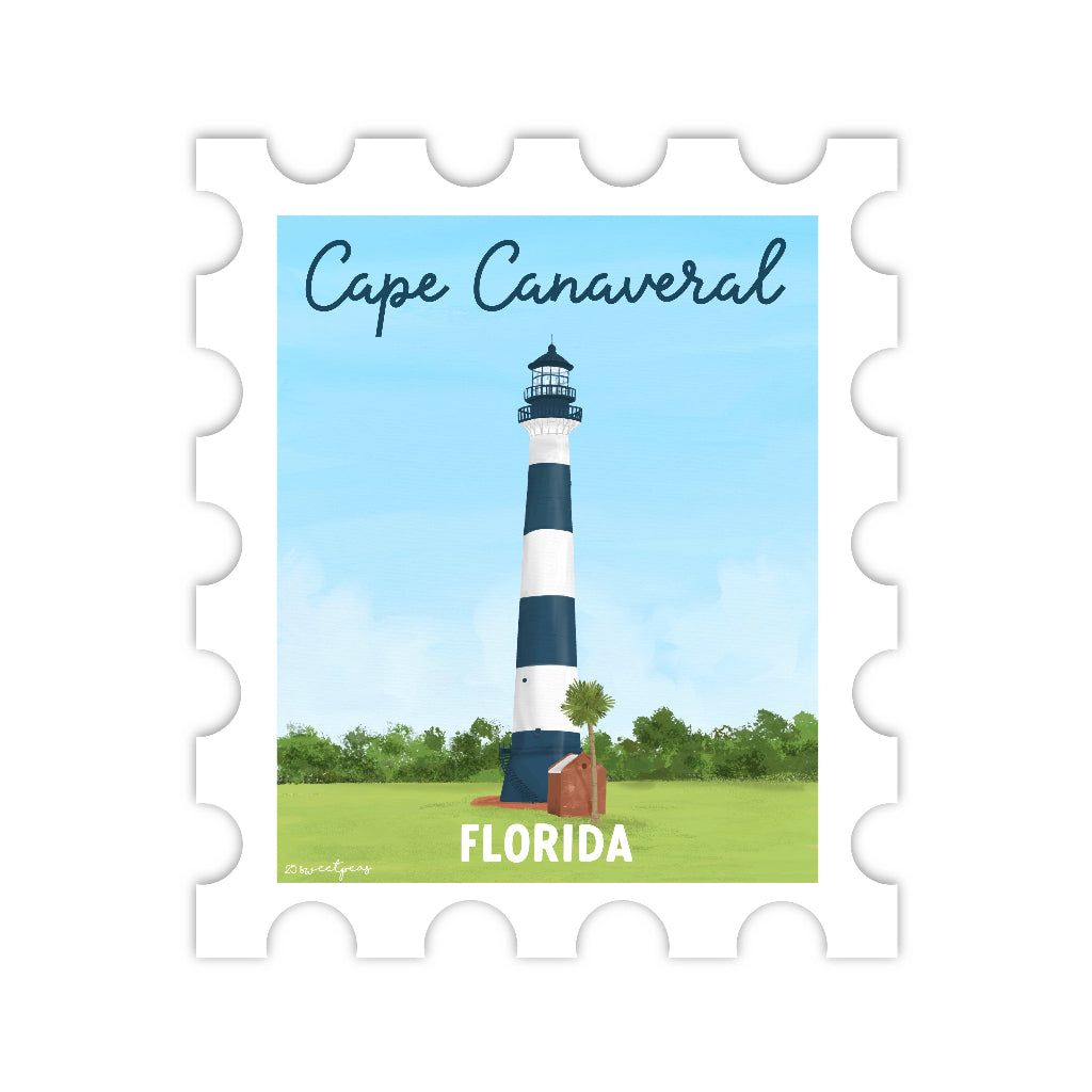 Cape Canaveral Lighthouse Stamp Sticker