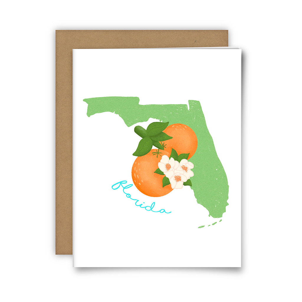 Florida Oranges Card, White
