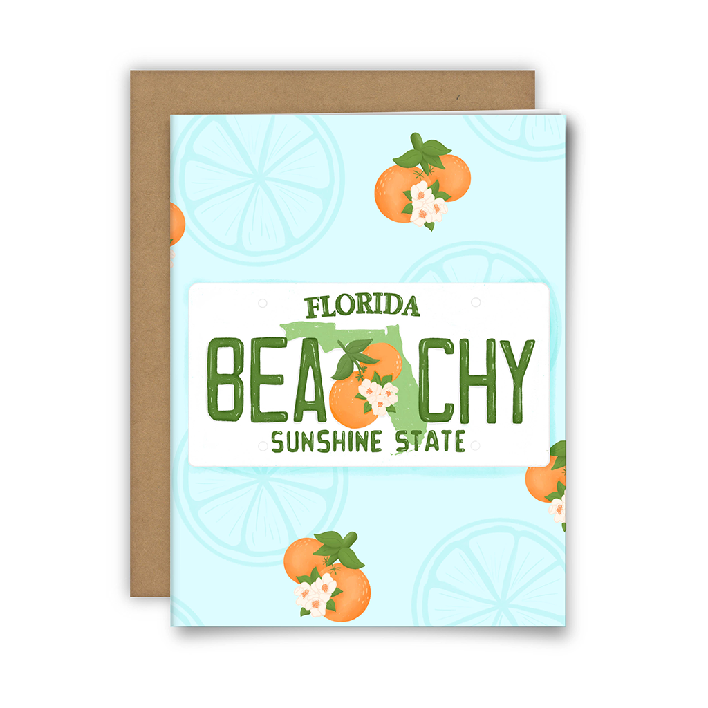 Florida Oranges License Plate Card