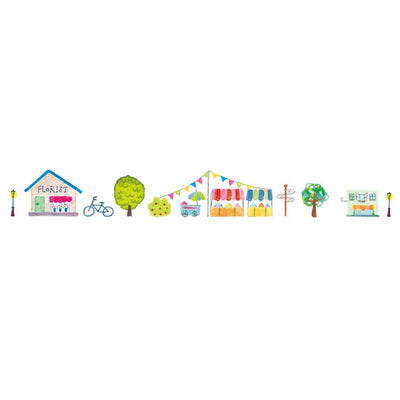 Cinta adhesiva decorativa Plus, ancha - Paisaje urbano