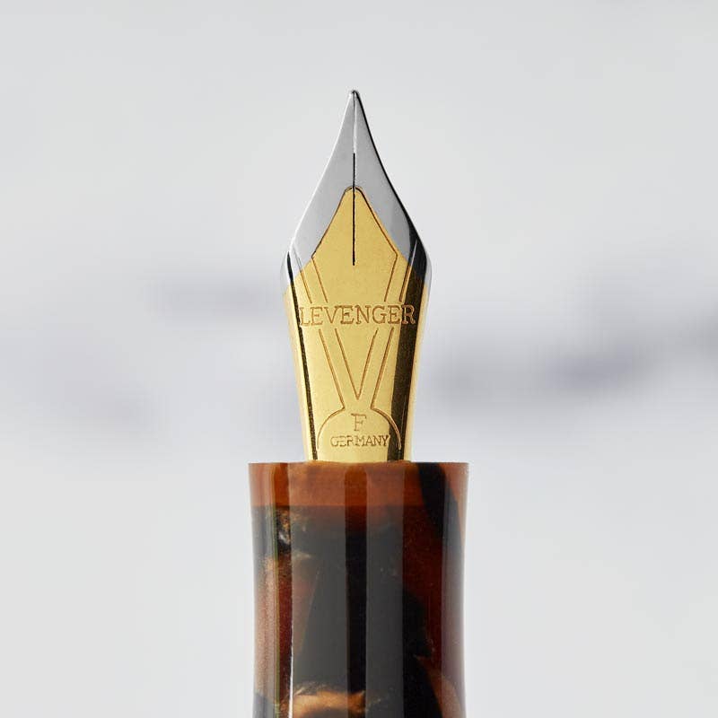 Levenger True Writer Classic Golden Dark Tortoise Fountain Pen