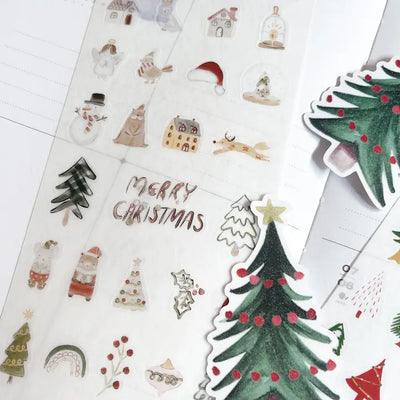 Kuboandlucy Christmas Elements Sticker Sheet, Washi Paper