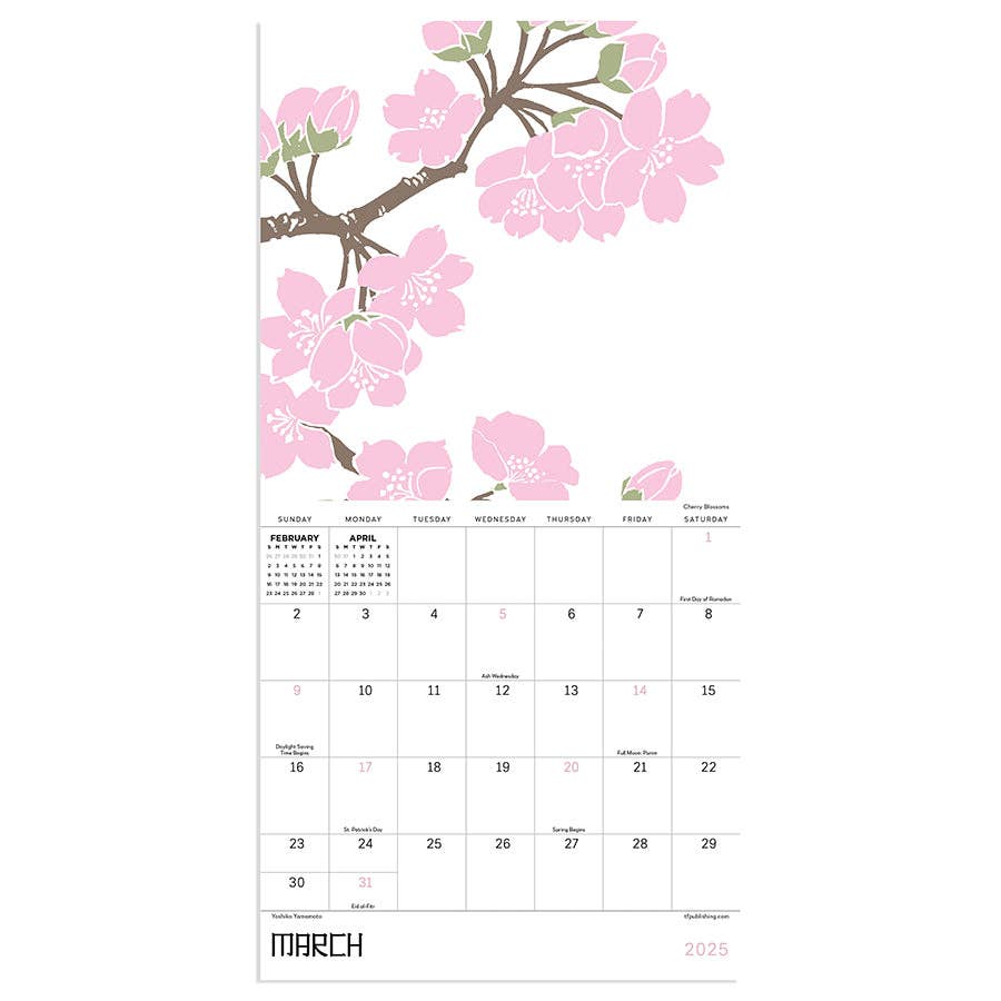 2025 Flower Garden Mini Calendar