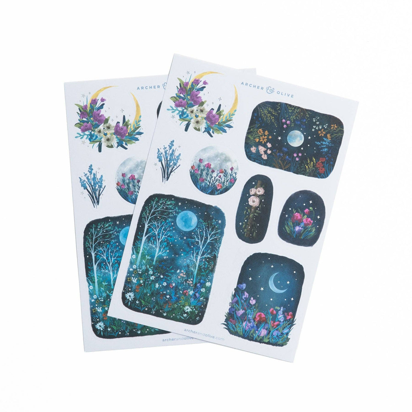 Archer and Olive Sticker Set, Moonlit Garden