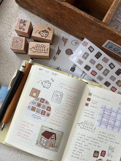 Dana Ate Oatmeal! Farting Dog Wooden Stamp