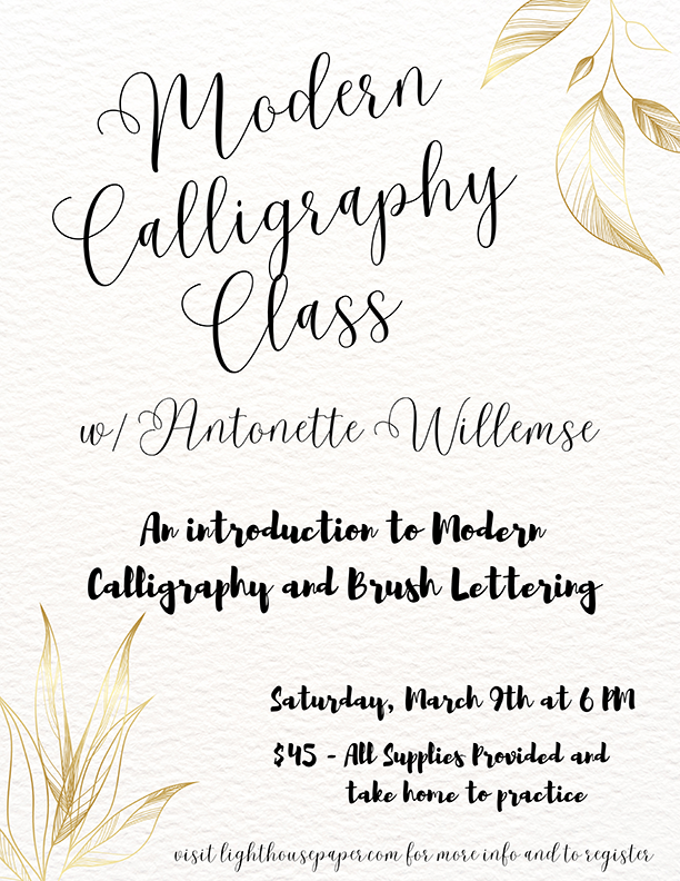 3/9/2024 - Modern Calligraphy and Brush Lettering w/ Antonette Willemse