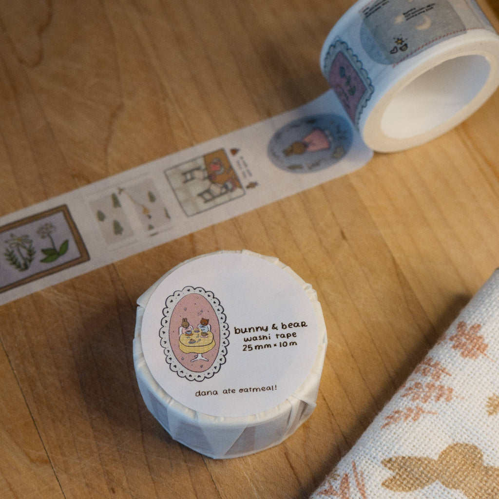 Dana Ate Oatmeal! Bunny and Bear Washi Tape