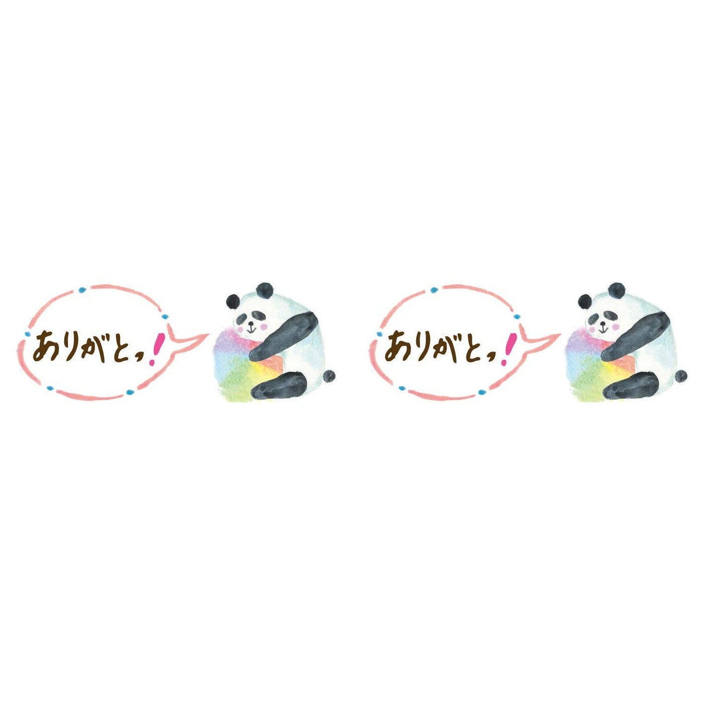 Plus Deco Rush Tape, Wide - Panda Thanks
