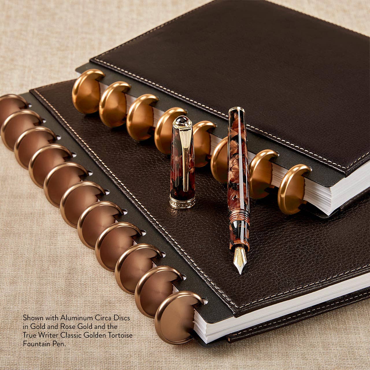 Levenger True Writer Classic Golden Dark Tortoise Fountain Pen