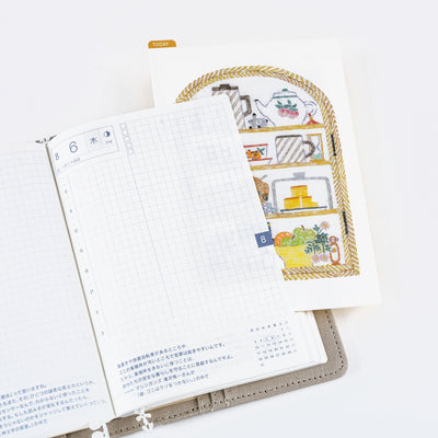 Hobonichi Techo 2026 Pencil Board, A6 - Iyo Okumi: Happy Tea Teapot Shelf