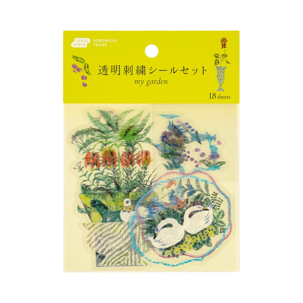 Hobonichi Techo 2026 Transparent Embroidery Sticker Set - Iyo Okumi: My Garden