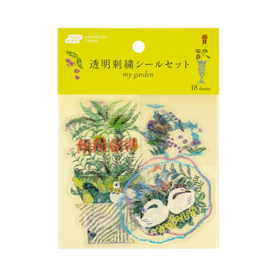 Hobonichi Techo 2026 Transparent Embroidery Sticker Set - Iyo Okumi: My Garden