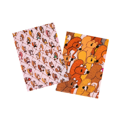 Hobonichi Techo 2026 2 Folder Set, A5 - 100% ORANGE: Squirrel Squadron
