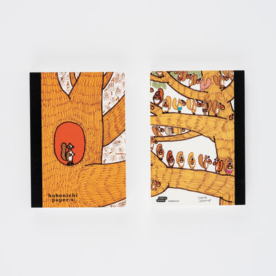 Hobonichi Paper(s) Notebook, A6 - 100%ORANGE: Squirrel Appears