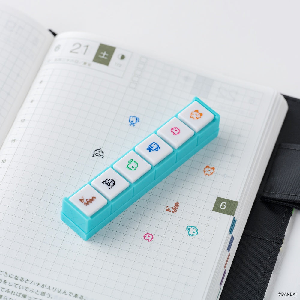 Hobonichi Techo 2026 Kodomo no Kao Pochitto6 Push Button Stamp - Tamagotchi