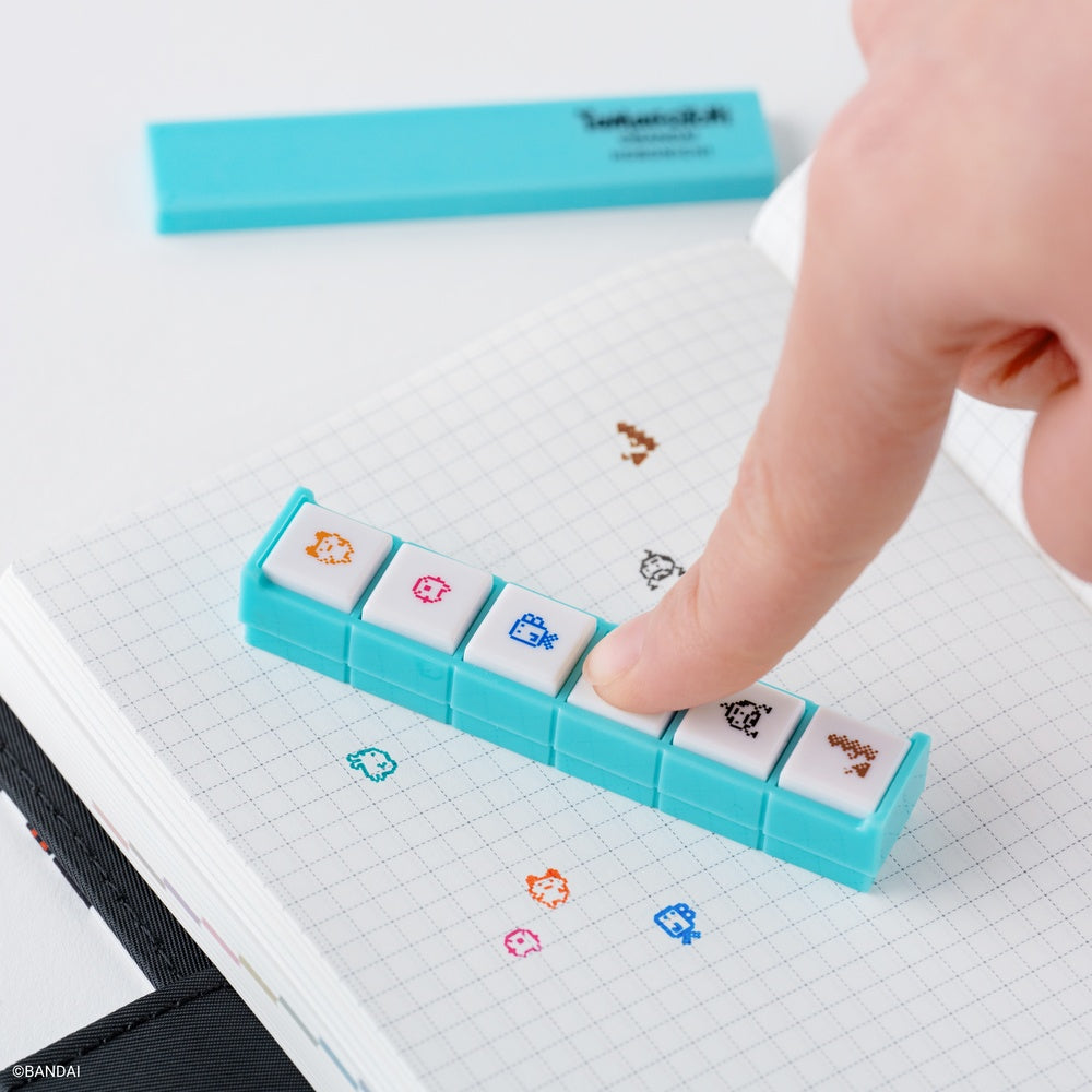 Hobonichi Techo 2026 Kodomo no Kao Pochitto6 Push Button Stamp - Tamagotchi