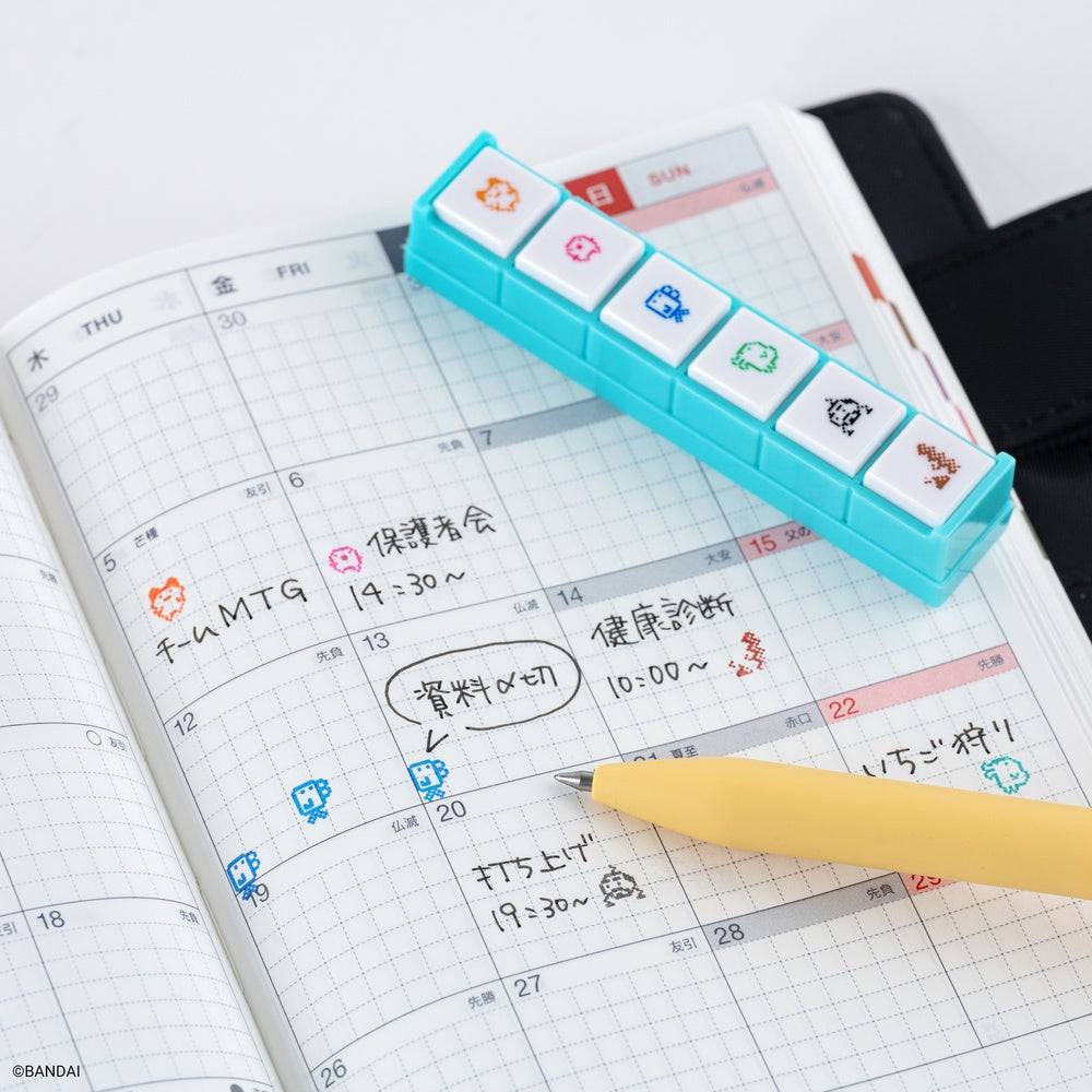 Hobonichi Techo 2026 Kodomo no Kao Pochitto6 Push Button Stamp - Tamagotchi