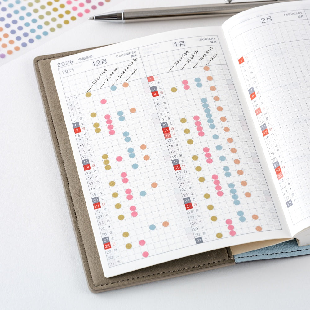 Hobonichi Techo 2026 TSUKI no IRO Transparent Dot Stickers - 3.5mm