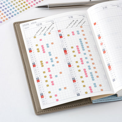 Hobonichi Techo 2026 TSUKI no IRO Transparent Dot Stickers - 3.5mm