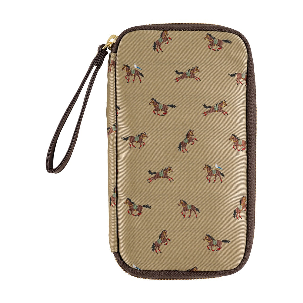 Hobonichi Techo 2026 Small Drawer Pouch - Bow & Tie: Galloping Horses