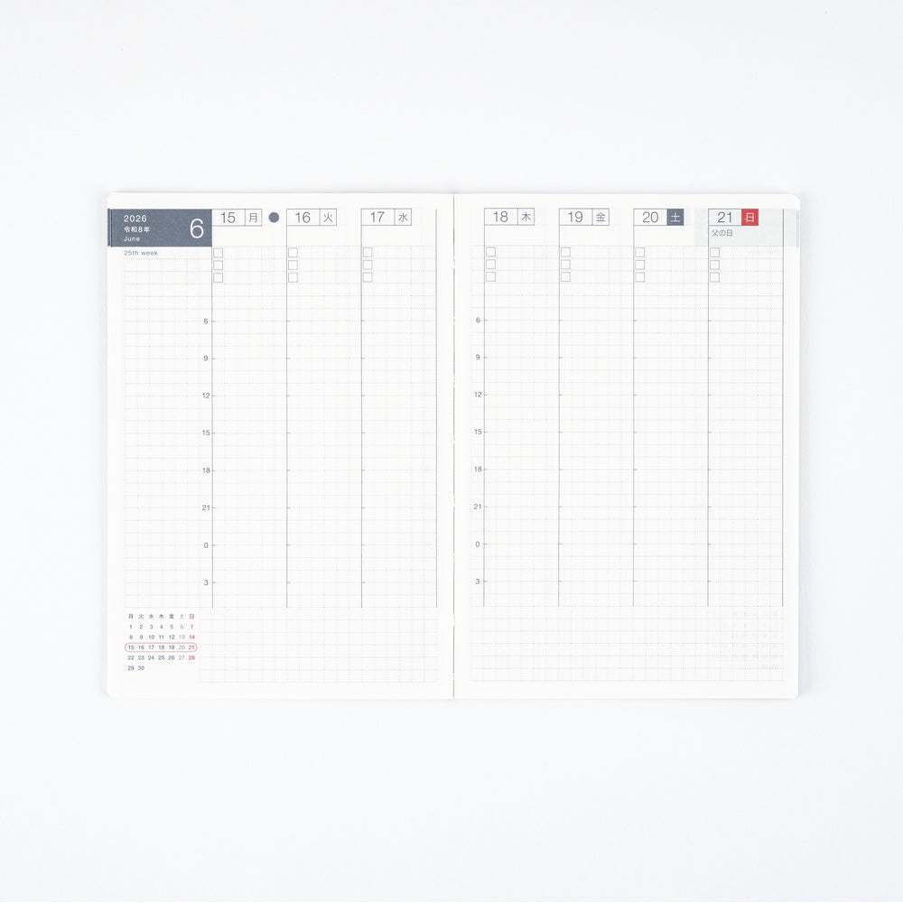 Hobonichi Techo 2026 Weekly Calendar, January Start