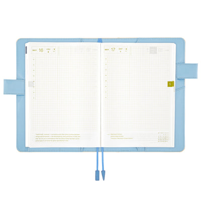 Couverture de livre Hobonichi Life, grande, couverture bleu clair/noir | EN MAGASIN UNIQUEMENT