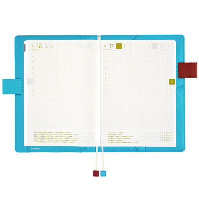 Couverture de livre Hobonichi Life, grande, couverture bleu clair/noir | EN MAGASIN UNIQUEMENT