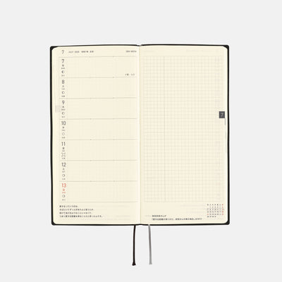 Hobonichi Techo 2025 Semaines - Ligne blanche : Noir (Anglais)