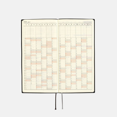 Hobonichi Techo 2025 Weeks - White Line: Black (English)