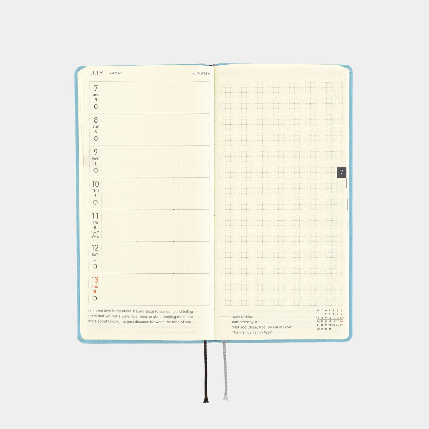 Semanas de Hobonichi Techo 2025 - Colores: Agua de limón (español)