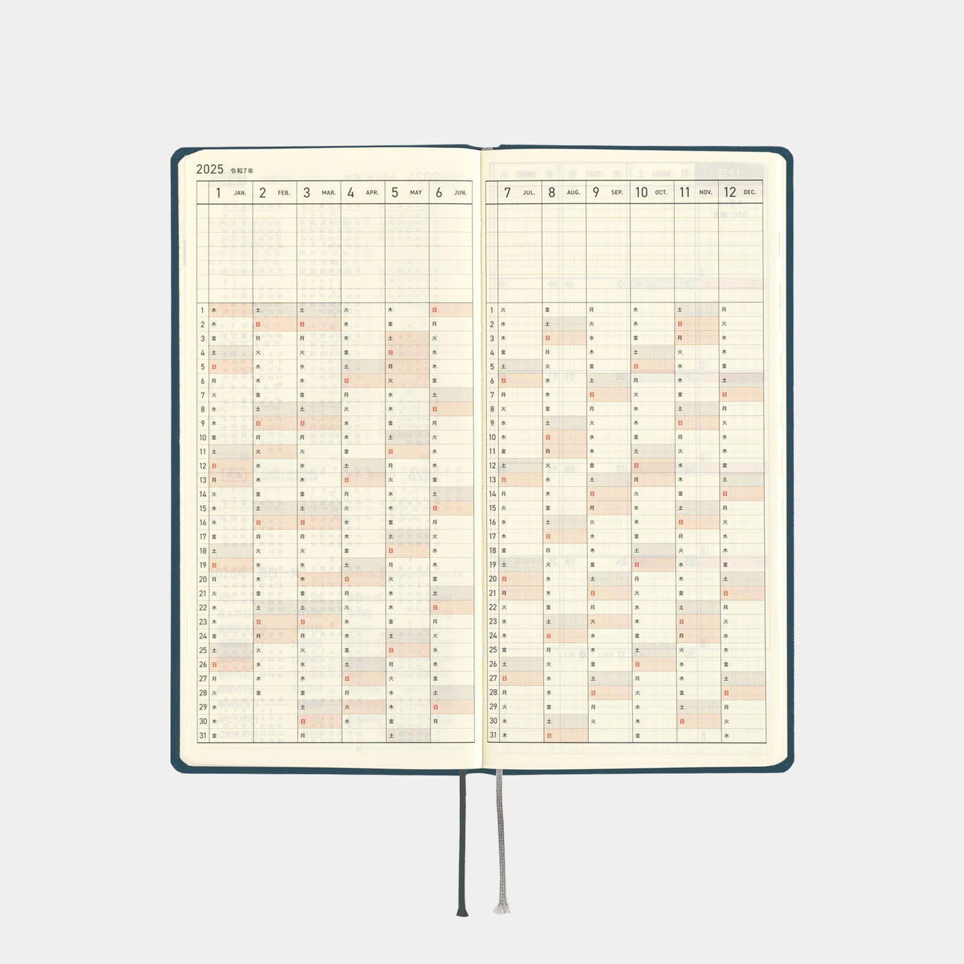 Semaines Hobonichi Techo 2025 - Couleurs : Poussière d'étoiles (français)