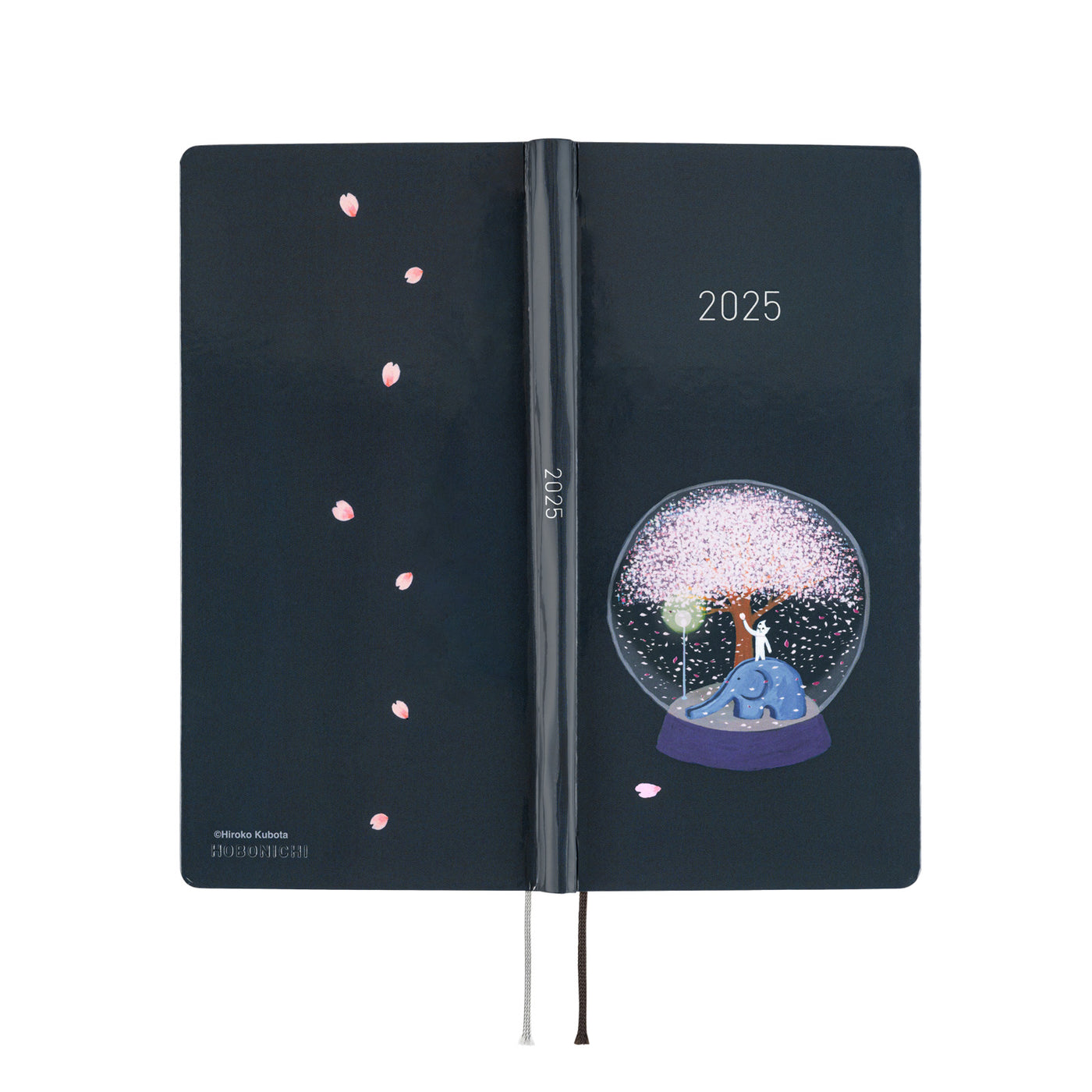 Hobonichi Techo 2025 Weeks - Hiroko Kubota: Bola de nieve con flores de cerezo nocturnas (inglés)