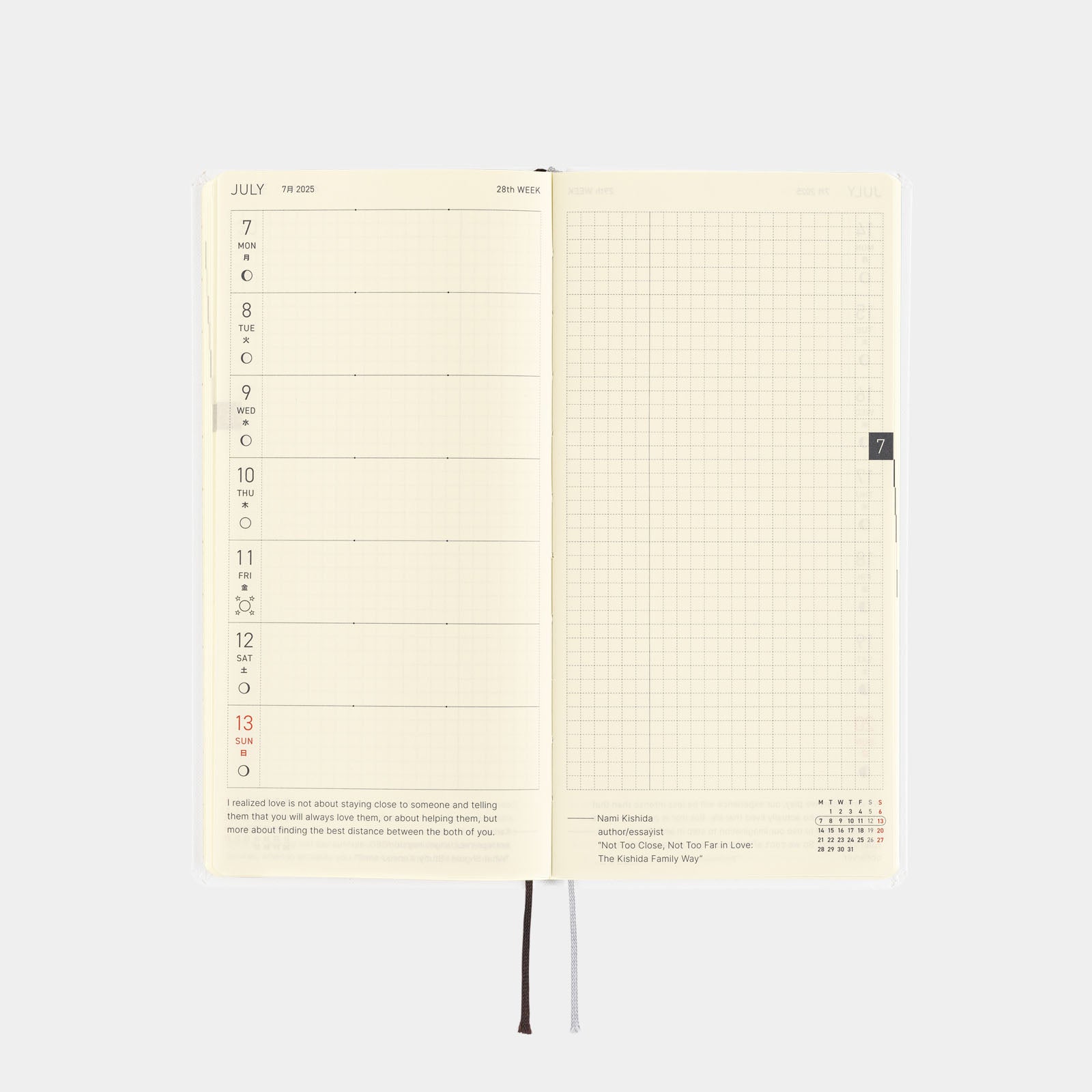 Hobonichi Techo 2025 Weeks Masamune Kusano x Jjunaida Through the P